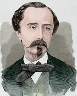 Augusto: Leopoldo Augusto de Cueto (1815-1901). Engraving. Colored