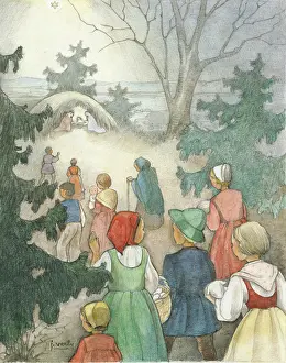 Verley: Les Bergers (Shepherds) ' Nativity Scene