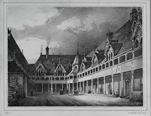 Verte: Les Hospices de Beaune, engraving, Chateau de
