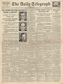Belisha: Leslie Hore-Belisha resigns