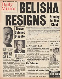 Belisha: Leslie Hore-Belisha resigns