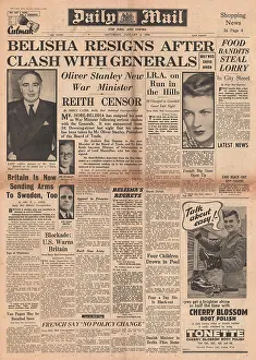 Belisha: Leslie Hore-Belisha resigns