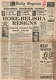 Belisha: Leslie Hore-Belisha resigns