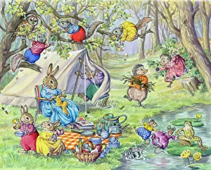 Blackberries: Lets Go Camping - rabbits, hedgehogs etc