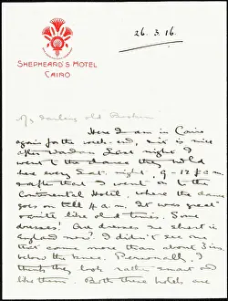 Letterhead: Letter from Albert Auerbach from Cairo, Egypt, WW1
