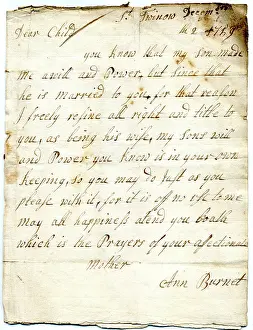 Burnet: Letter from Ann Burnet