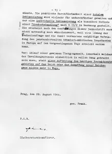 Opponents: Letter from Karl Hermann Frank, 1940