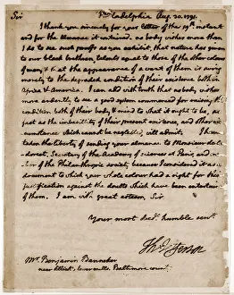 Possess: A letter by Thomas Jefferson to Benjamin ?