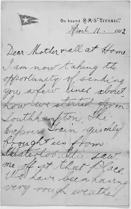 Mudd: Letter from the Titanic