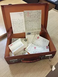 Letterhead: Letters from Albert Auerbach, arranged in a leather case
