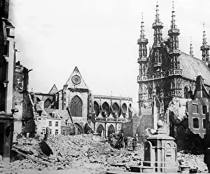 Leuven: Leuven Cathedral ruins in WW1