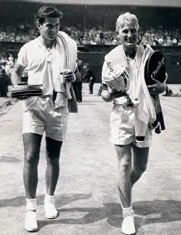 Hoad: Lew Hoad and Ashley Cooper after match, Wimbledon