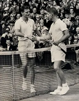 Hoad: Lew Hoad and Ham Richardson, tennis match, Wimbledon