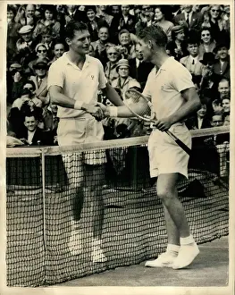 Hoad: Lew Hoad and Ham Richardson, tennis match, Wimbledon