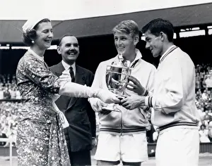 Hoad: Lew Hoad, Ken Rosewall and Duchess of Kent, Wimbledon