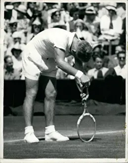 Hoad: Lewis Hoad in tennis match at Wimbledon
