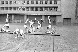 LFB firefighters exercising in drill yard