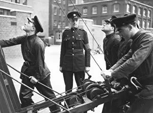 Winch: LFB recruits taking part in escape training at HQ