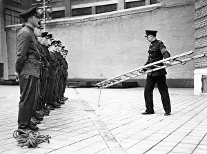 Kitching: LFB recruits taking part in hook ladder training at HQ