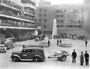 Dams: LFB trailer pump competition at Brigade HQ, Lambeth, WW2