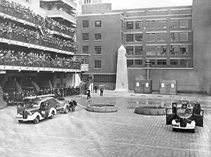 Dams: LFB trailer pump competition at Brigade HQ, Lambeth, WW2