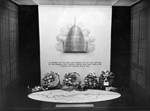 Tributes: LFB war memorial with flowers