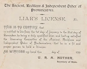 Liars: Liar's License Card