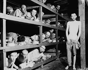 Gruner: Liberated prisoners in Buchenwald concentration camp