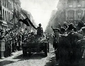 Cheering: Liberation of Brussels, WW2