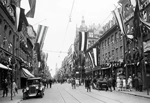 Garlands: Liberation ceremony in the decorated Mainz, 1930