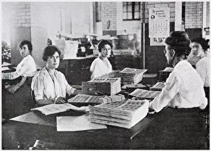 Securities: Liberty Loan, Preparing the Bonds at Washington U.S.A 1917