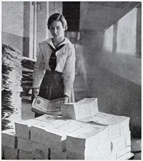 Securities: Liberty Loan, Preparing the Bonds at Washington U.S.A 1917