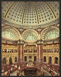 C1901: Library of Congress, Reading Room in rotunda