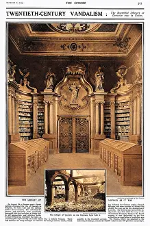 Leuven: The library at Louvain ruined during WW1