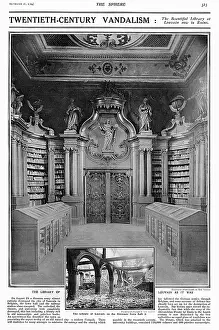 The library at Louvain ruined during WW1
