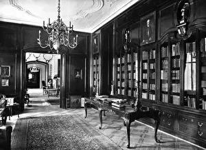Chandeliers: Library of a property in Neudeck, 1930