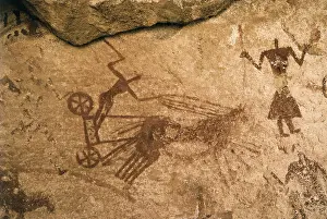 Coachs: LIBYA. Tadrart Acacus. Anthropomorphic scene