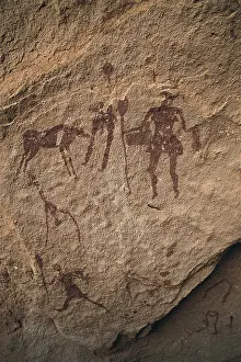 Eumetazoa: LIBYA. Tadrart Acacus. Representation of a hunting