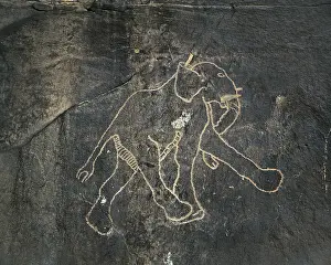 Torcal: LIBYA. Tadrart Acacus. Rupestrian carving with