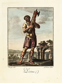 Lictor: Lictor with fasces, ancient Rome
