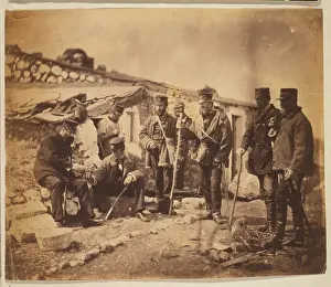 57th: Lieutenant-colonel Shadforth at his hut & officers of the 57