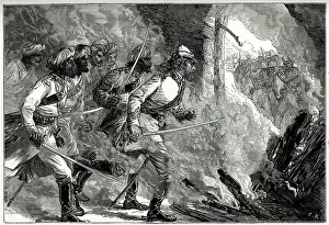 Rebels: Lieutenant Kerr's attack on rebels, Kolhapur, Indian Mutiny