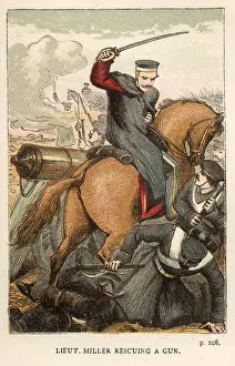 Heroism: Lieutenant Miller rescuing a gun at Inkerman