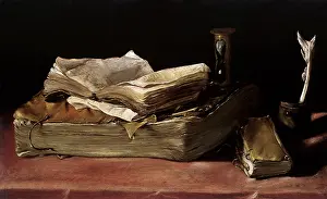 Hourglass: Still Life with Books and Hourglass