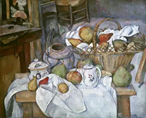 Panier: Still life with bread basket, by Paul Cezanne