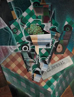 Gris: STILL LIFE WITH CHECKED TABLECLOTH, by Juan Gris