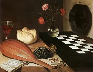 Mandolin: Still Life with a Chessboard