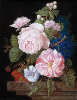 Denby: Still Life ' flowers with a butterfly