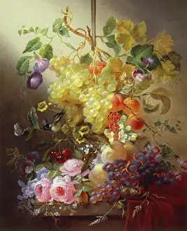Redcurrants: Still Life ' with fruit and flowers