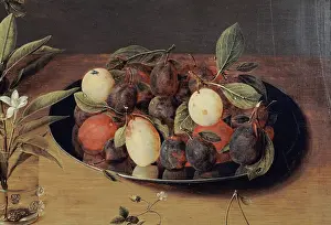Plum: Still life with fruit and flowers